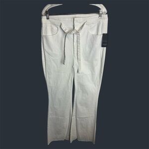 NWT $99 Rachel Roy Women's White Jeans wide Leg Plus Size 32 Old Money
